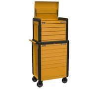 Topchest & Rollcab Combination 11 Drawer Push-To-Open Orange