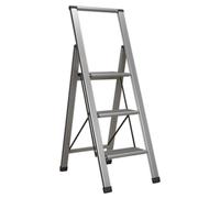 Sealey APSL3 Aluminium Professional Fold-Flat Step Ladder 3-Step 150kg
