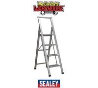 Sealey APSL4 Aluminium Professional Folding Step Ladder 4-Step 150Kg Capacity