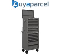 Sealey Topchest, Mid-Box & Rollcab Combination 14 Drawer With Ball-Bearing Slides - Grey Apstacktgr