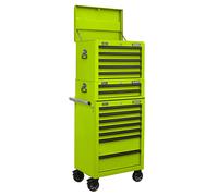 Sealey APSTACKTHV Topchest, Mid-Box & Rollcab Combination 14 Drawer Green