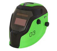 Sealey Auto Darkening Welding Helmet With Rotary Knob - Shade 9-13 - Green Pwh3
