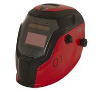 Sealey Auto Darkening Welding Helmet With Rotary Knob - Shade 9-13 - Red Pwh1