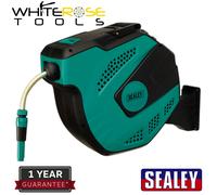 Sealey Auto-Rewind Control Garden Hose Reel 20m Quick Coupler Water