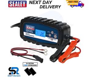 Sealey AUTOCHARGE400HF Compact Auto Smart Charger 4A 9-Cycle 6/12V +2x Spreaders