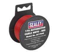 Sealey Automotive Cable Thick Wall 17A 4m Red