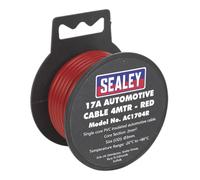 Sealey Automotive Cable Thick Wall 17A 4m Red