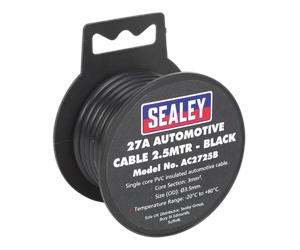 SEALEY Automotive Cable Thick Wall 27A 2.5M Black | AC2725B | GSF Car Parts
