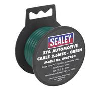 Sealey Automotive Cable Thick Wall 27A 2.5m Green