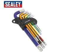 Sealey Premier 9pc Anti-Slip Long Ball-End Hex Set - AK7190