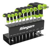 Sealey Siegen T-Handle Ball-End Hex Key Set 10 Piece 2-10mm