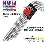 Sealey Ball End Hex Key Set Lock On 9pc 1.5mm-10mm Metric Allen Allan Keys