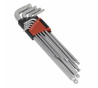 Sealey AK7181 Ball-End Hex Key Set 9Pc Extra-Long Lock-On™ Imperial