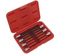 Sealey Ball-End Hex Socket Bit Set 7pc 3/8"Sq Drive 150mm Metric