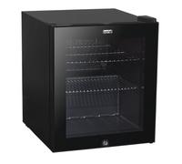 Sealey Baridi 50L Table Top Drinks Mini Fridge 3-10C Light Black Glass Dh12