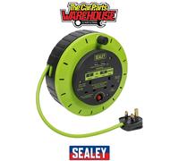 Sealey Cable Extension Reel Cassette BCR10G – 10m, 2 x 240V & 2 x USB, Thermal Trip, Green