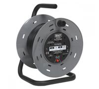 Sealey 25M Cable Reel Extension With Thermal Trip 4 X 230V Sockets 3-Pin Bcr25