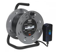 Sealey BCR25RCD 25m Cable Reel with Thermal Trip & RCD Plug 4 x 230V