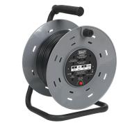 Sealey BCR50 50m Cable Reel with Thermal Trip 4 x 230V