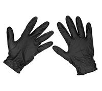 Sealey Gloves Diamond Grip Extra Thick Nitrile Powder-Free Black XL Pack of 50