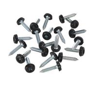 Sealey Number Plate Screw PTNP7 Plastic Enclosed Head 4.8 x 24 mm Black Pack of 50