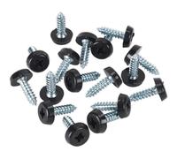 Numberplate Screw Plastic Enclosed Head 4.8 x 18mm Black Pack of 50