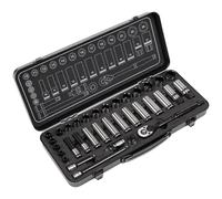 Sealey AK7971 PREMIER BLACK Socket Set 34pc 3/8" Sq 6pt WallDrive Metric