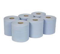 Sealey BLU150 Paper Roll Blue 2-Ply Embossed 150M Pack Of 6