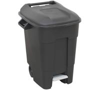 Sealey BM100P Black Lid 100L Refuse Rubbish Wheelie Black Bin with Foot Pedal