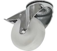Sealey Bolt Hole Swivel Total Lock Castor White 100mm