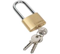 Sealey PL102L Brass Body Padlock Long Shackle 50Mm