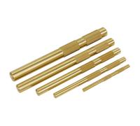 Sealey Brass Punch Set 5 Pcs 1/4" 3/8" 1/2" 5/8" 3/4" Sizes Knurled Grip Akb05