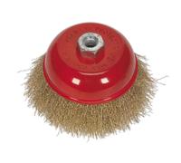 Sealey Brassed Steel Cup Brush Ø125mm M14x2mm Wire Brush Power Tool Accessories