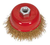 Sealey Brassed Wire Cup Brush 75mm M14 Thread