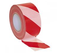 Sealey BTRW Hazard Warning Barrier Tape 80Mm X 100M Red/White Non-Adhesive