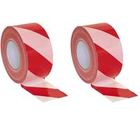 Sealey Btrw Hazard Warning Barrier Tape 80Mm X 100Mtr Red/White Non-Adhesive (Pack of 2)