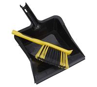 Bentley Bulldozer HD Black & Yellow Yard Plastic Dustpan & Brush Set Combo