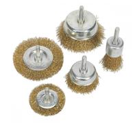 Sealey Wire Brush Set 5PC Brassed