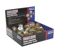 Sealey Wire Brushes BWBS40DB 6mm Shaft Assorted Sizes Display Box of 40