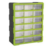 Sealey Cabinet Box 18 Drawer - Hi-Vis Green/black Apdc18Hv