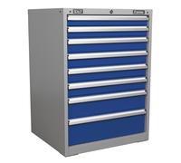 Sealey Cabinet Industrial 8 Drawer Lock With Two Coded Keys Silver/Blue API7238