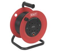 Sealey CR25-1.5 25m Heavy-Duty Cable Reel with Thermal Trip 4 x 230V