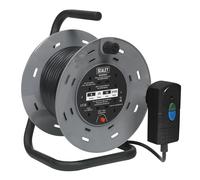 Sealey Cable Reel 25Mtr with Rcd Plug 2 x 230V Electric Cable Rcd BCR25RCD