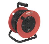Sealey CR22525 Cable Reel 25M 4 X 230V 2.5Mm² Heavy-Duty Thermal Trip