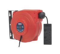 Sealey Cable Reel System Retractable 15M 2 X 230V Socket