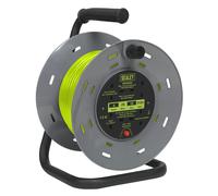 Sealey Cable Reel with Thermal Trip 4 x 230V Sockets 25m - Green - BCR25G
