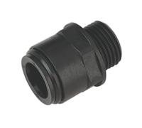 Sealey CAS15SA John Guest® Straight Adaptor 15mm x 1/2"BSP - Pack of 2