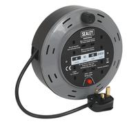 Sealey Cassette Type Cable Reel 10m 4 x 230V 1.00mm_ Thermal Trip - BCR10B
