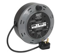 Sealey BCR10B Cassette Type Cable Reel 10M 4 X 230V 1.00Mm² Thermal Trip