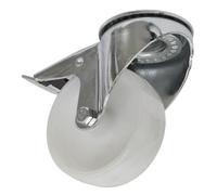Sealey Castor Wheel 100mm Bolt Hole Swivel With Total Lock 150Kg Load Scw4100Sbl